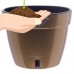 Santino Self Watering Planter Asti 7.1 Inch Gold/Black Flower Pot   564101730